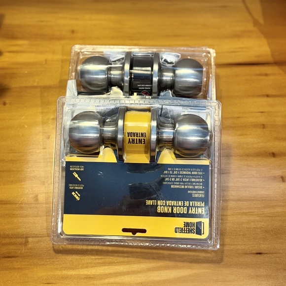 Set of 2 Stainless steel entry door knobs (NEW) - Picture 1 of 5